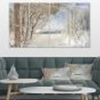 Lake Winter Woods - 4 Canvas Wall Art