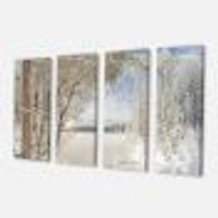 Lake Winter Woods - 4 Canvas Wall Art