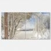 Lake Winter Woods - 4 Canvas Wall Art