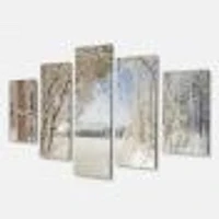 Lake Winter Woods - 4 Canvas Wall Art