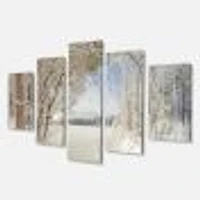 Lake Winter Woods - 4 Canvas Wall Art