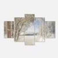 Lake Winter Woods - 4 Canvas Wall Art