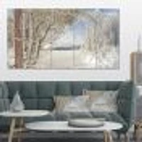 Lake Winter Woods - 4 Canvas Wall Art