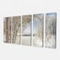 Lake Winter Woods - 4 Canvas Wall Art