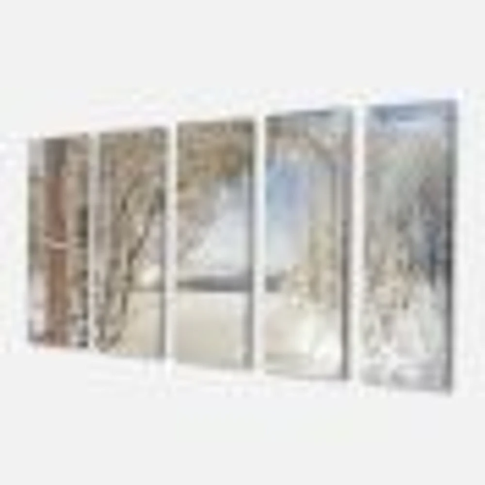 Lake Winter Woods - 4 Canvas Wall Art