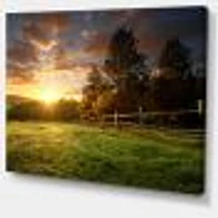 Fenced Ranch at Sunrise  Wall Art