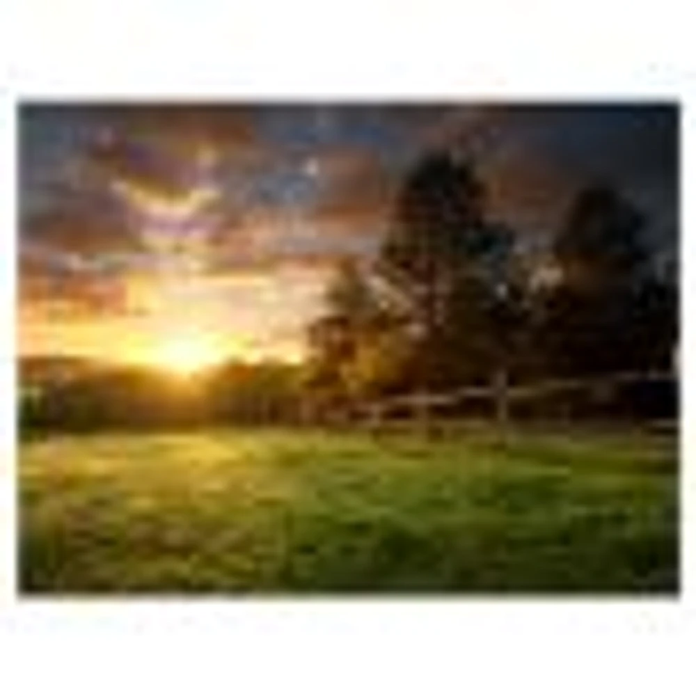 Fenced Ranch at Sunrise  Wall Art