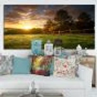 Fenced Ranch at Sunrise  Wall Art