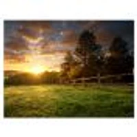 Fenced Ranch at Sunrise  Wall Art