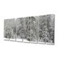 Toile « Foggy Winter Forest Panorama