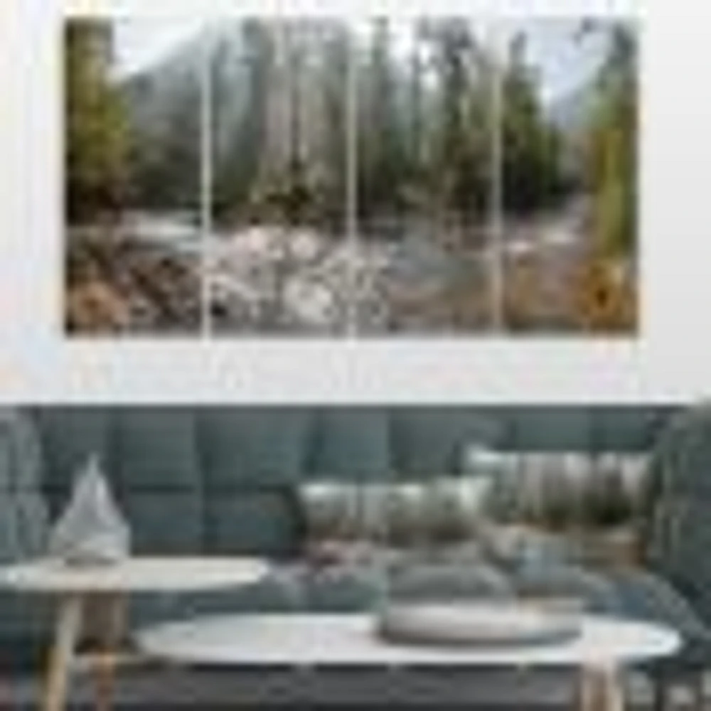 Mountain River Panorama 4 Canvas Wall Art