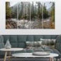 Mountain River Panorama 4 Canvas Wall Art