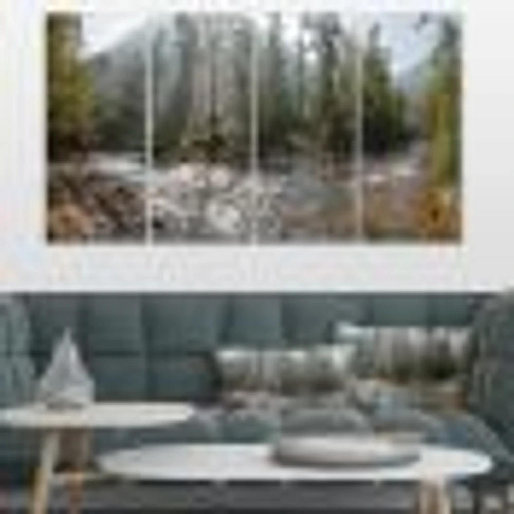Mountain River Panorama 4 Canvas Wall Art