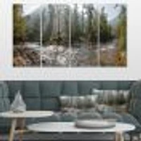 Mountain River Panorama 4 Canvas Wall Art