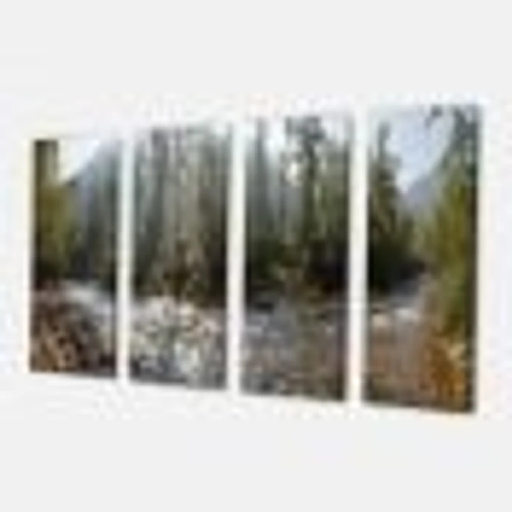 Mountain River Panorama 4 Canvas Wall Art