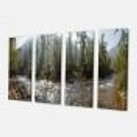 Mountain River Panorama 4 Canvas Wall Art