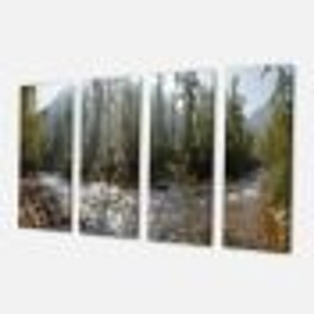Mountain River Panorama 4 Canvas Wall Art