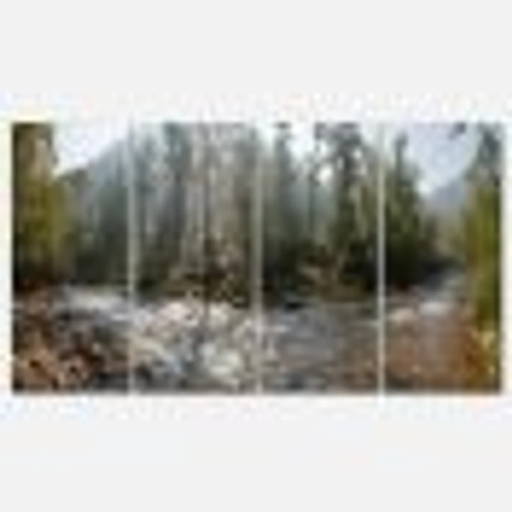 Mountain River Panorama 4 Canvas Wall Art