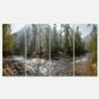 Mountain River Panorama 4 Canvas Wall Art