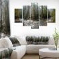 Mountain River Panorama 4 Canvas Wall Art