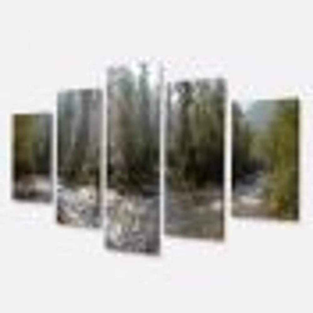 Mountain River Panorama 4 Canvas Wall Art