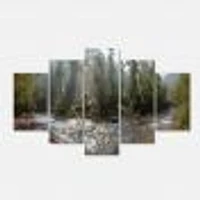 Mountain River Panorama 4 Canvas Wall Art