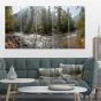 Mountain River Panorama 4 Canvas Wall Art