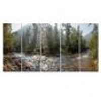 Mountain River Panorama 4 Canvas Wall Art