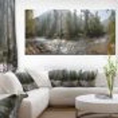 Mountain River Panorama  Wall Art