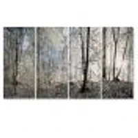 Dark Morning the Forest 4 Canvas Wall Art