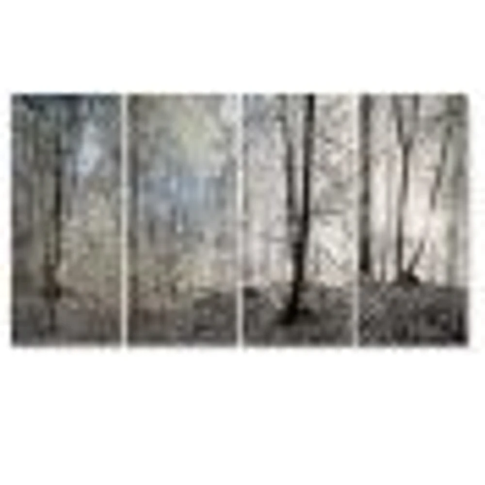 Dark Morning the Forest 4 Canvas Wall Art