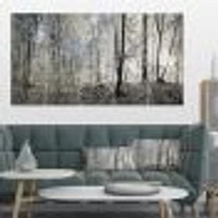 Dark Morning the Forest 4 Canvas Wall Art