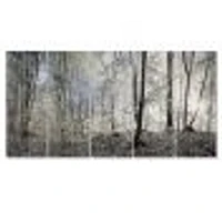 Dark Morning the Forest 4 Canvas Wall Art