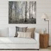 Dark Morning Forest Panorama  Canvas Wall Art Print