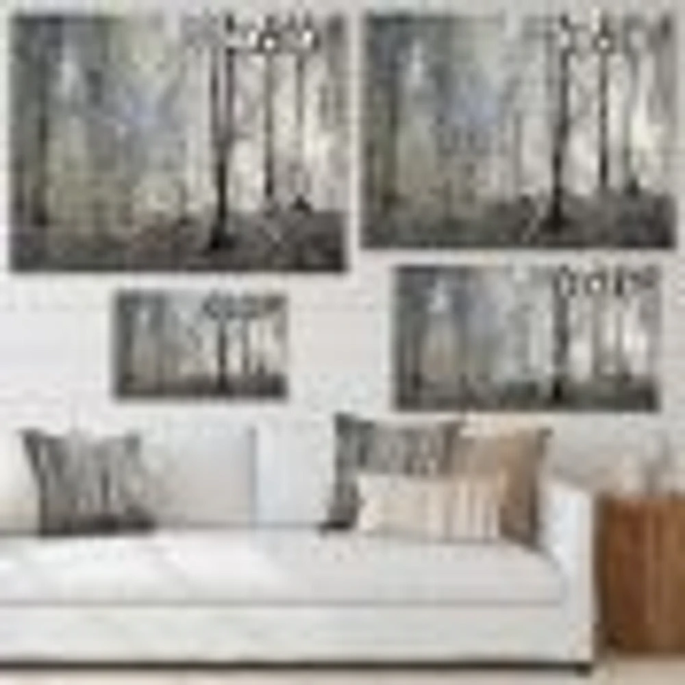 Toile imprimée « Dark Morning Forest Panorama »