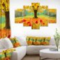 Beautiful Autumn Yellow Tree  Canvas Wall Art