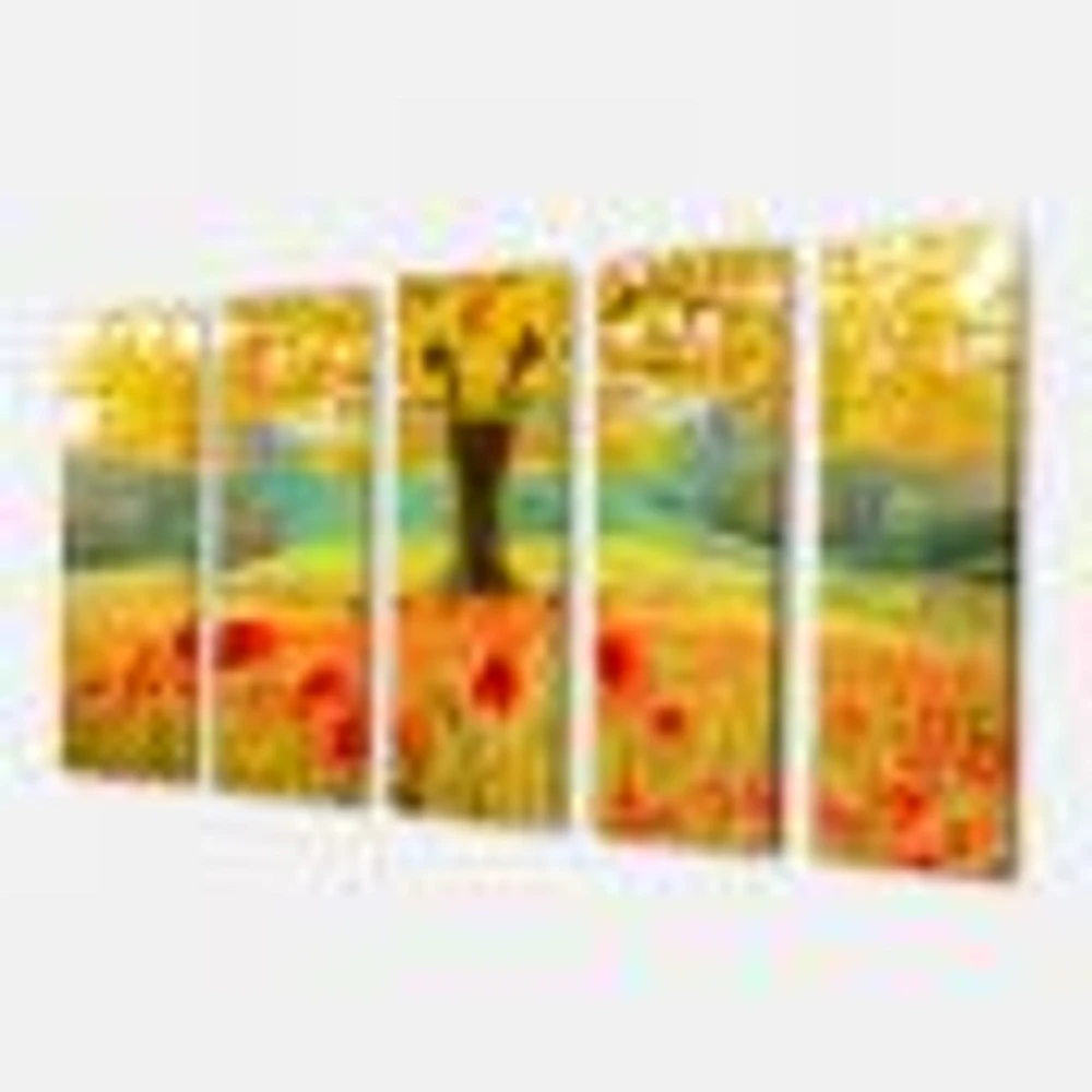 Beautiful Autumn Yellow Tree  Canvas Wall Art