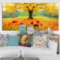 Beautiful Autumn Yellow Tree  Wall Art