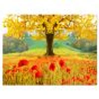 Beautiful Autumn Yellow Tree  Wall Art