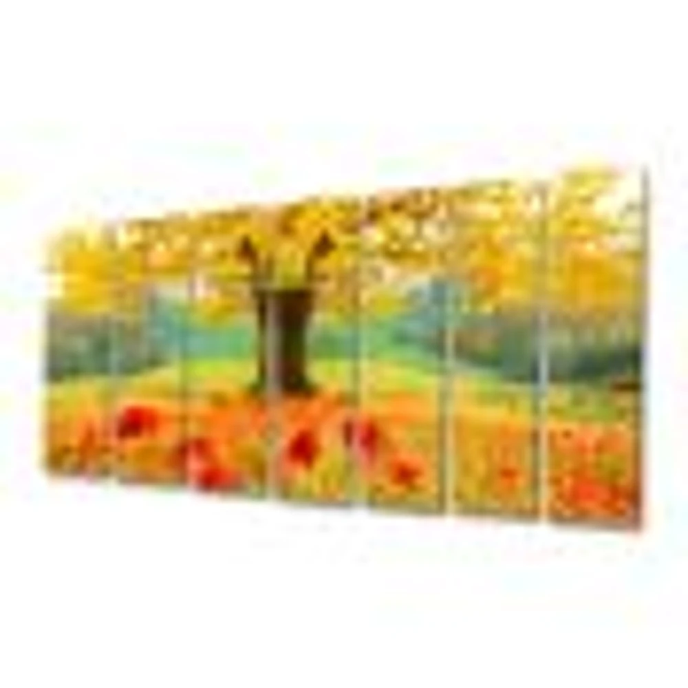 Beautiful Autumn Yellow Tree  Wall Art