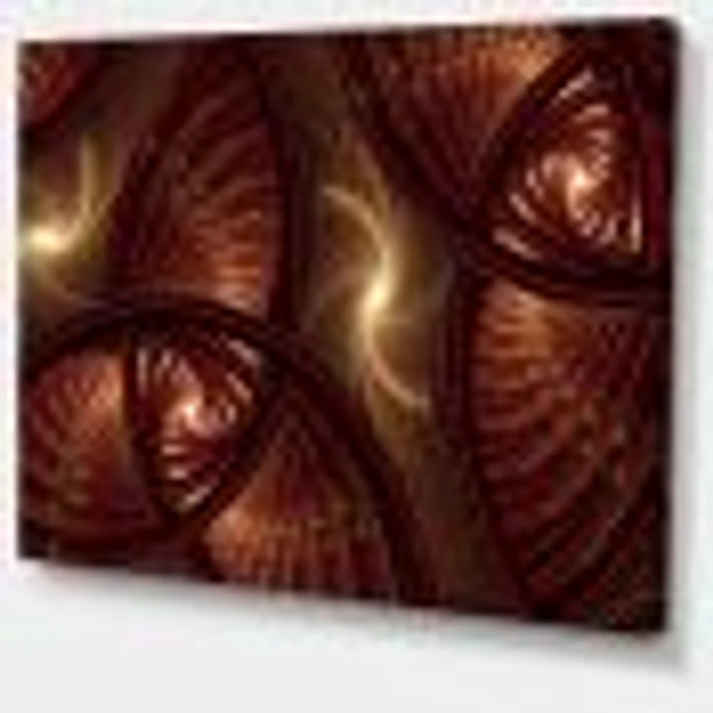 Brown Symmetrical Fractal Pattern  Wall Art