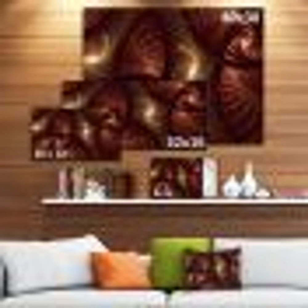 Brown Symmetrical Fractal Pattern  Wall Art