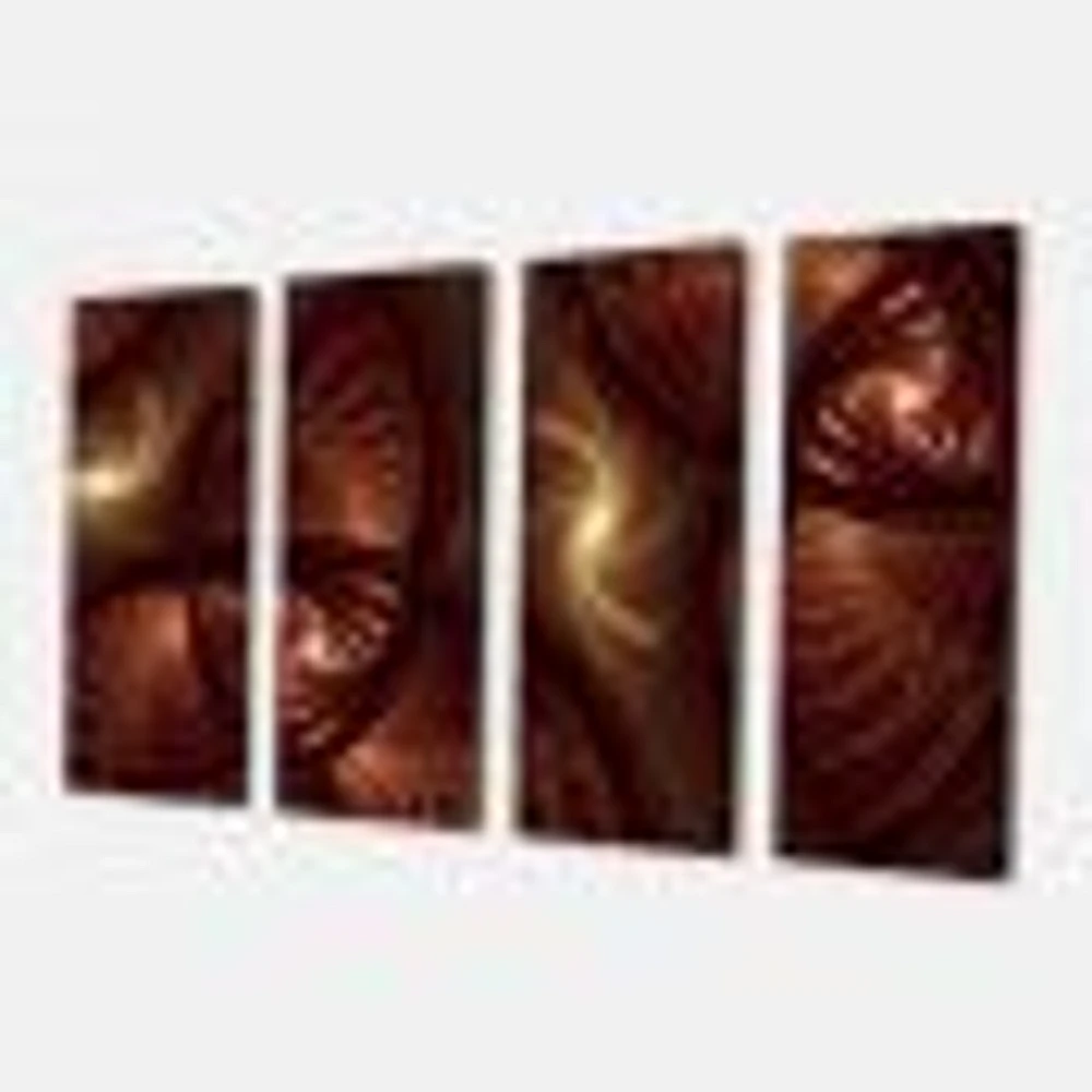 Brown Symmetrical Fractal Pattern Canvas Wall Art
