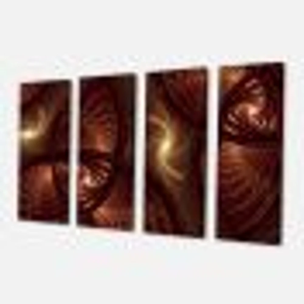 Brown Symmetrical Fractal Pattern Canvas Wall Art