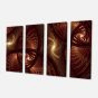 Brown Symmetrical Fractal Pattern Canvas Wall Art