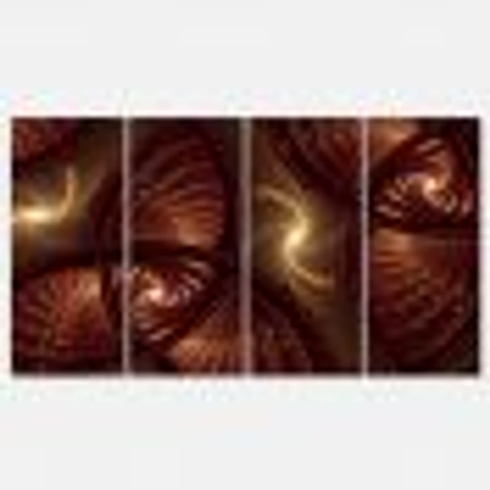 Brown Symmetrical Fractal Pattern Canvas Wall Art