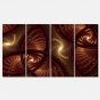 Brown Symmetrical Fractal Pattern Canvas Wall Art