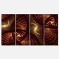 Brown Symmetrical Fractal Pattern Canvas Wall Art