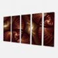 Brown Symmetrical Fractal Pattern Canvas Wall Art