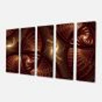 Brown Symmetrical Fractal Pattern Canvas Wall Art